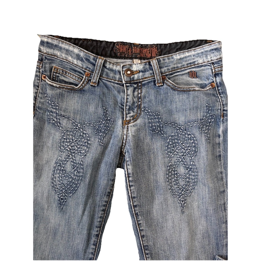 Hart‎ & Huntington Tattoo Co Jeans Womens 27 Low Rise Embroidered Mia Brazilia